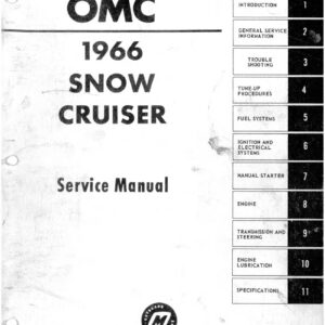 1966 OMC Snow Cruiser Snowmobile Service Repair PDF Manual Download Sledmanuals