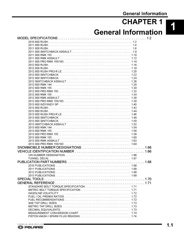 2010-2013 Polaris 600 800 Pro-Ride Snowmobiles Service Repair Manual PDF Download Sledmanuals