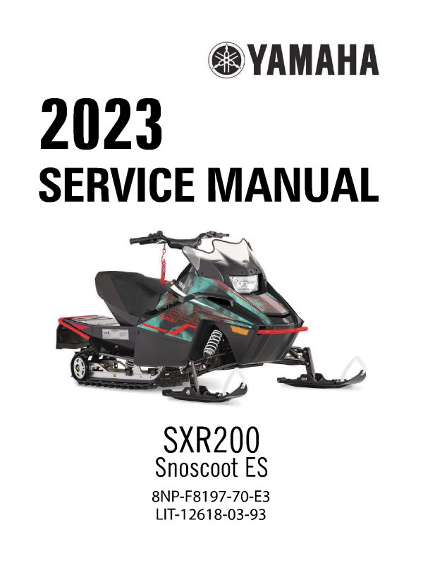 2023 Yamaha SXR200 Snoscoot ES Snowmobiles Repair Service Manual PDF Download Sledmanuals