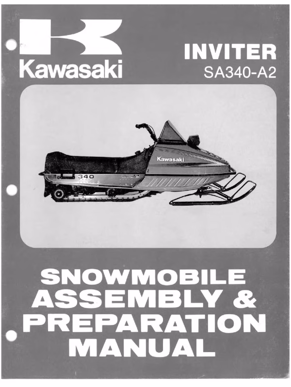 1978 Kawasaki Inviter Snowmobiles Repair Service Manual