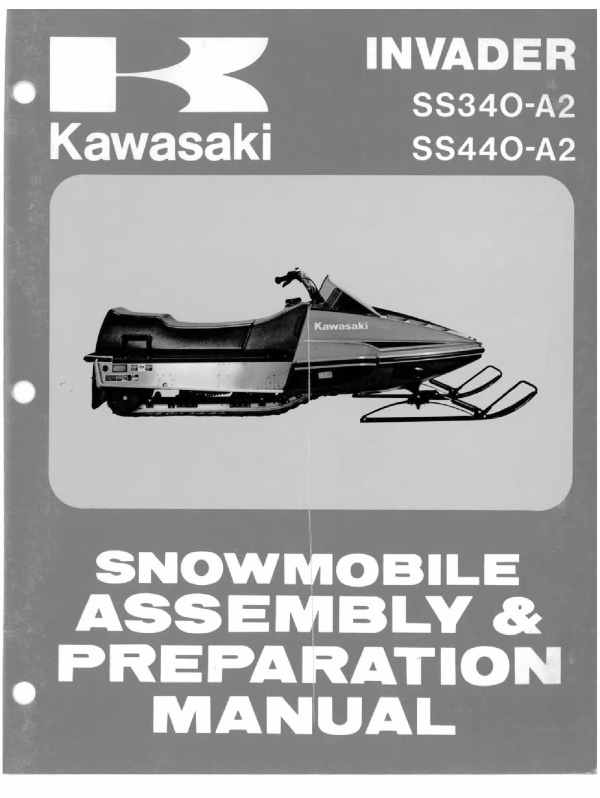 1979 Kawasaki Invader Snowmobiles Repair Service Manual