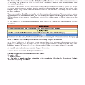 2024 Ski-Doo MXZ 200 Snowmobiles Repair Service Manual