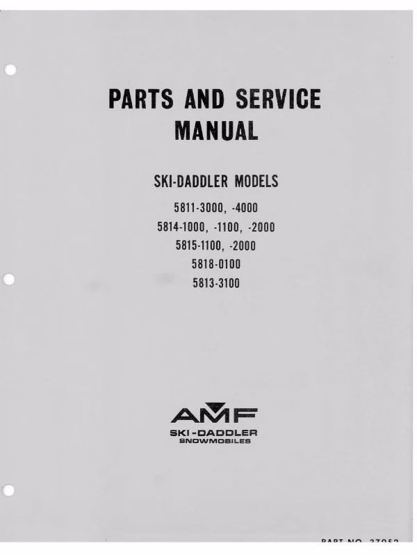 1967-1969 AMF Ski-Daddler Sno-Scout Super-Scout Snowmobiles Repair Service Manual