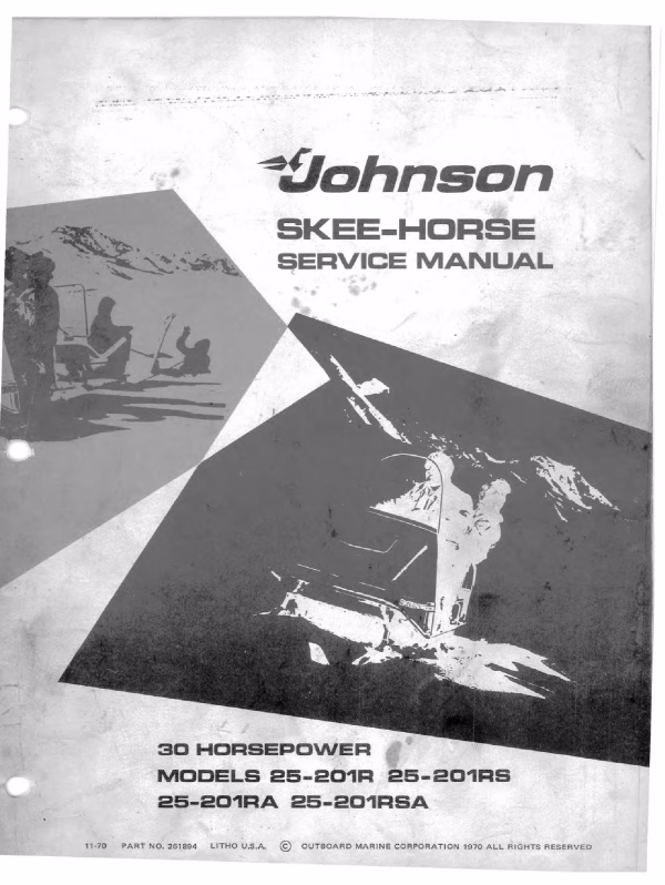 1971 JOHNSON SKEE-HORSE REPAIR SERVICE MANUAL