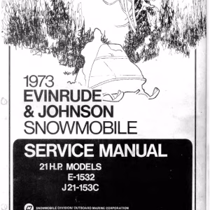 1973 Evinrude & Johnson 21 HP Snowmobiles Repair Service Manual
