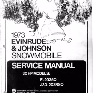 1973 Evinrude & Johnson 30HP Snowmobiles Repair Service Manual