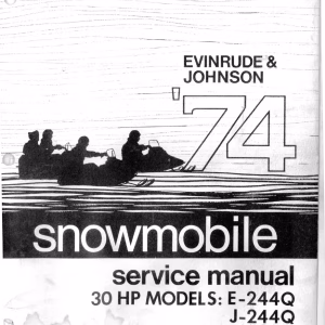 1974 EVINRUDE & JOHNSON 30HP SNOWMOBILE MANUAL