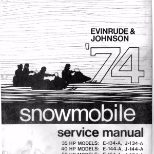 1974 Evinrude & Johnson 35HP 40HP 50HP Snowmobiles Repair Service Manual