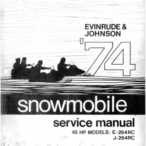 1974 Evinrude & Johnson 45HP Snowmobiles Repair Service Manual