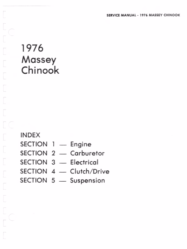 1976 MASSEY CHINOOK SNOWMOBILE SERVICE MANUAL