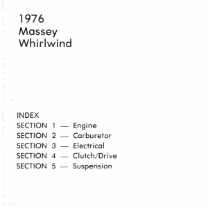 1976 Massey Whirlwind Snowmobiles Repair Service Manual
