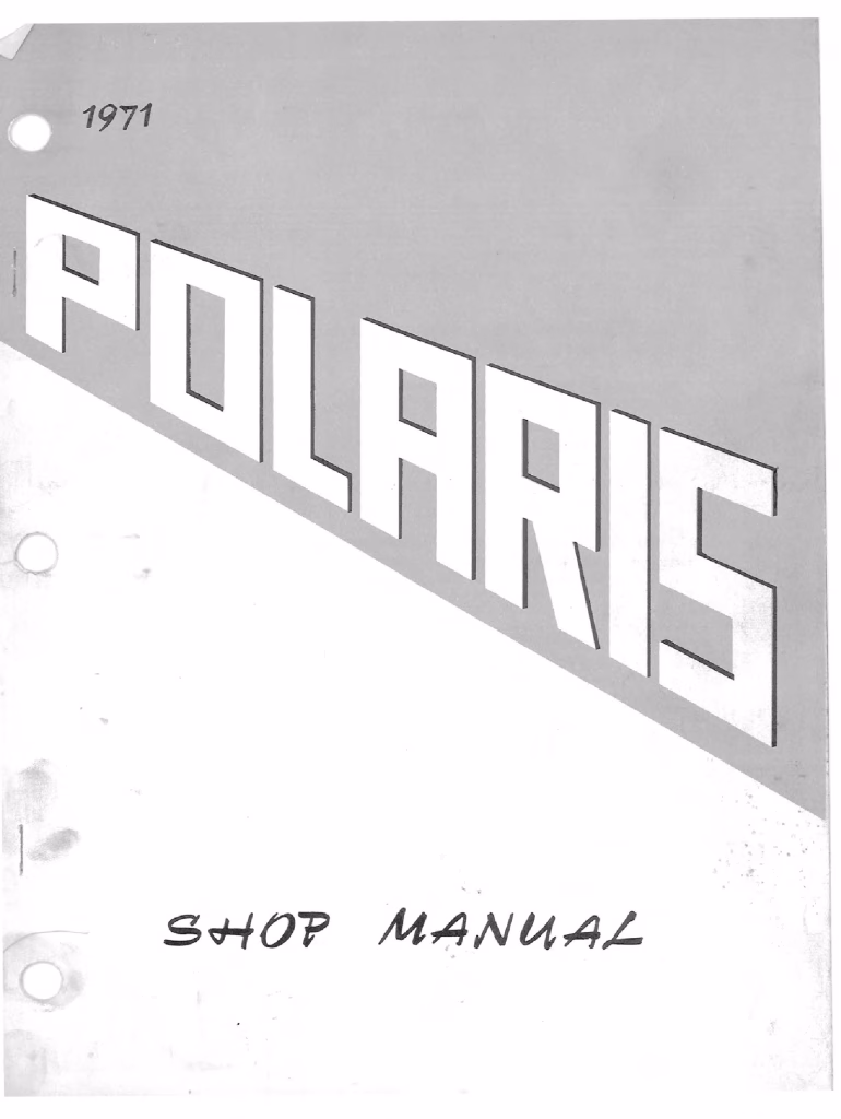 1971 Polaris Snowmobiles Repair Service Manual