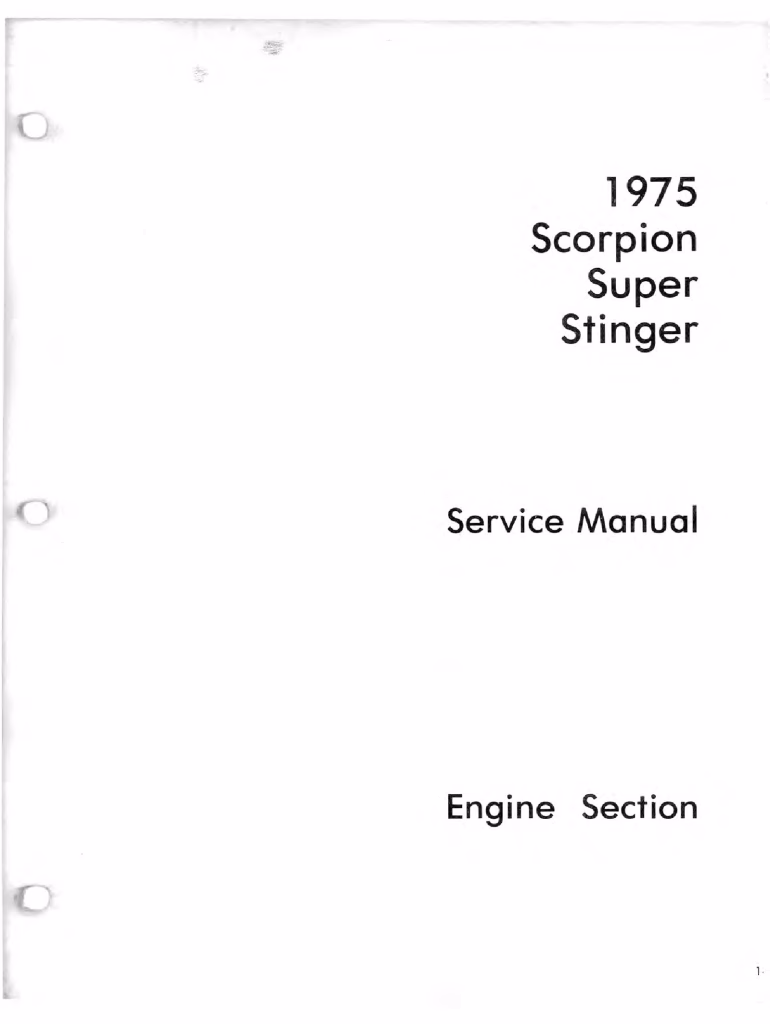 1975 Scorpion Super Stinger Snowmobiles Repair Service Manual